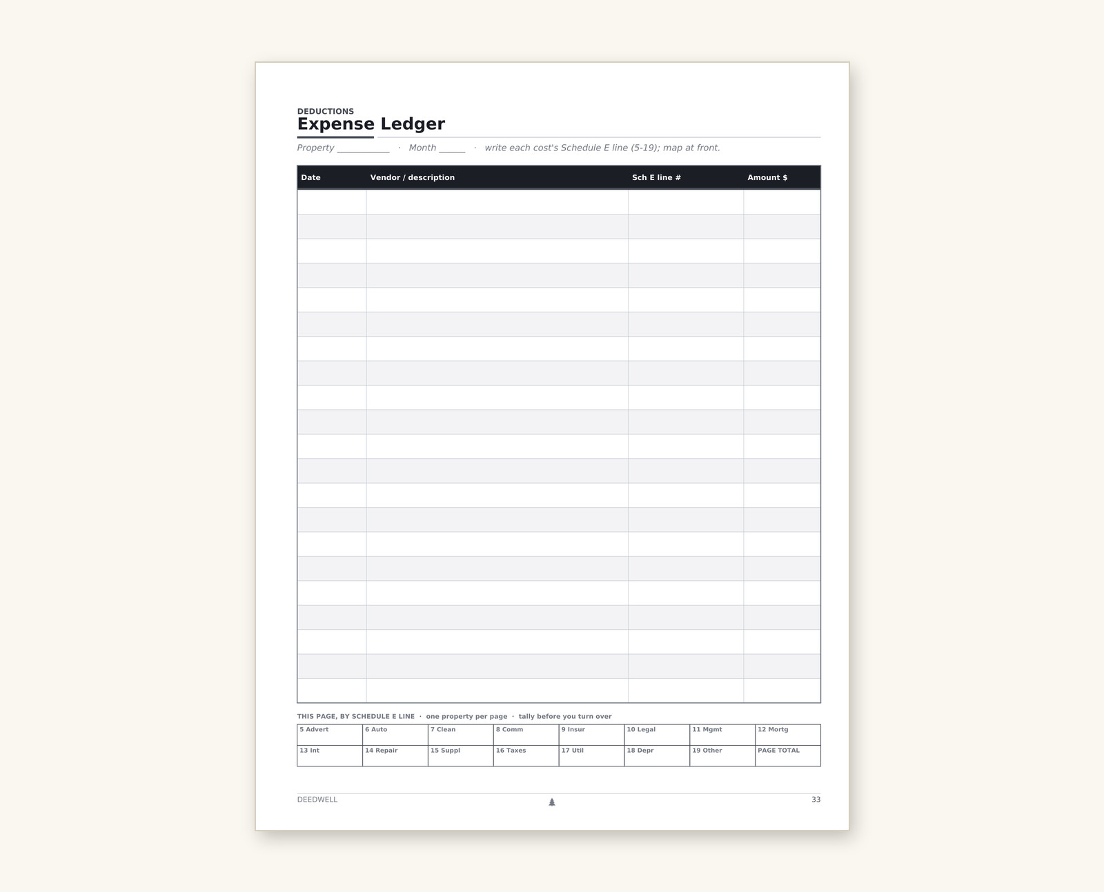 The full-year expense ledger.